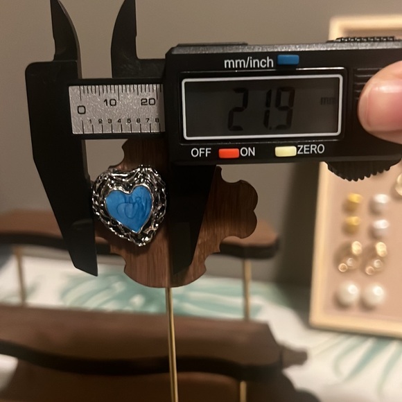 Lirochi Vintage Aqua Heart Stud Earrings - Picture 4 of 7